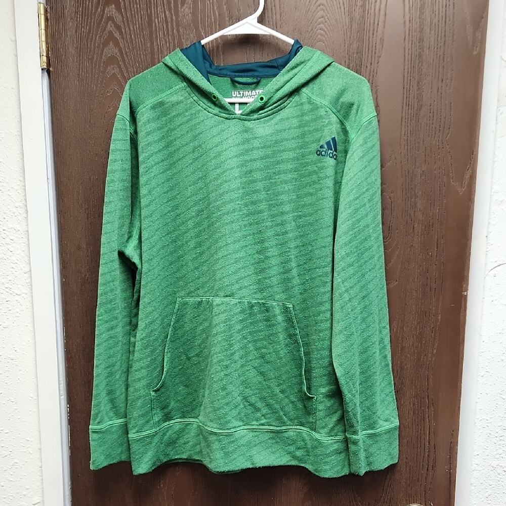 🚨2/$25 or 5/$50🚨Adidas Men's Striped Green Hoodie